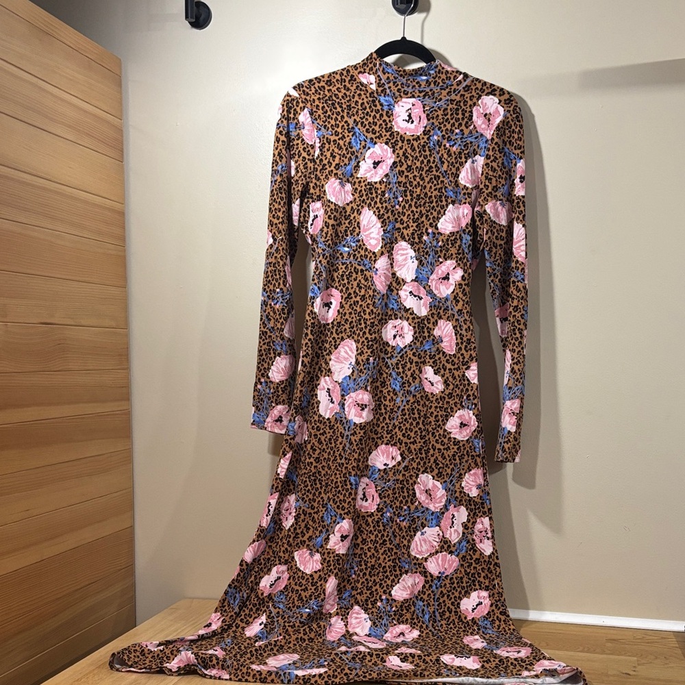 Free People Brown Long Sleeve Maxi Dress